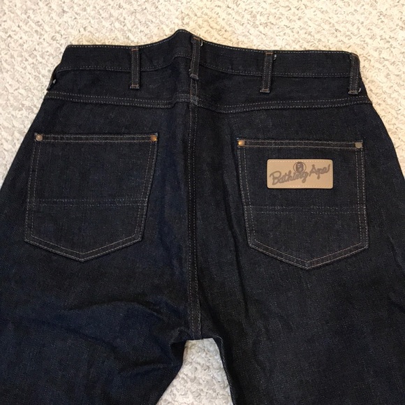 Bathing Ape unwashed indigo jeans